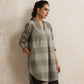 trueBrowns Green Check Pleated Winter Top | Swadesiicart