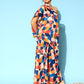 InWeave Women's Multi Geometric Print One Shoulder Top With Palazzo Set - Swadesiicart