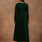 trueBrowns Green Velvet Dress | Swadesiicart