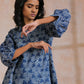 trueBrowns Indigo Dabu Overall Print Cotton Baggy Sleeve Co-Ord Set - Swadesiicart