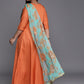 Ahalyaa Plus Size Boat neck Maxi Ethnic Dress | Swadesiicart