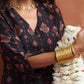 trueBrowns Black Print Kurta Co-ord Set - Swadesiicart