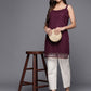 Ahalyaa Geometric Printed Net Tunic With Lace Inserts | Swadesiicart