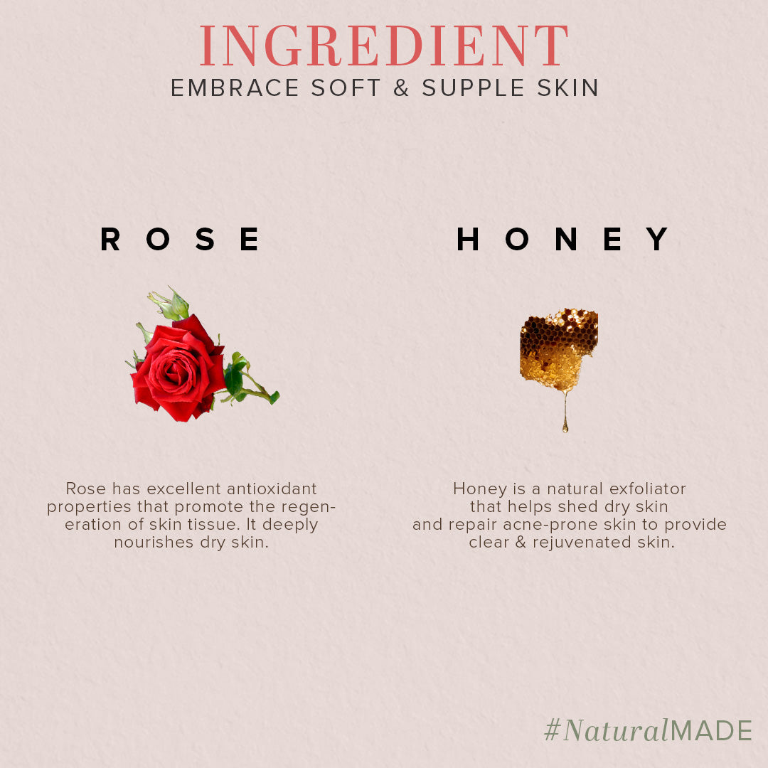 Khadi Natural Rose & Honey Loofah Soap Combo Pack Of 5 – 100gm Each
