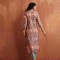 trueBrowns Beige Abstract Print Kurta Set | Swadesiicart