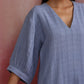 trueBrowns Sky Blue Cotton Dobby Dress | Swadesiicart