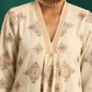 trueBrowns Ivory Peach Cotton Front Gathered Kurta Pant Set | Swadesiicart