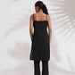 trueBrowns Black Cotton Embroidered Straight Kurta Set - Swadesiicart