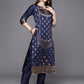 Ahalyaa Unstitched Navy Blue Dress Material | Swadesiicart