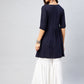 InWeave Women's Navy Blue Short Anarkali Kurta - Swadesiicart