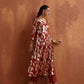 trueBrowns Rust Metallic Angrakha Kurta Set | Swadesiicart