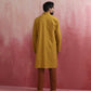 trueBrowns Men's Mustard Mandarin Collar Kurta | Swadesiicart