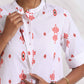 trueBrowns White Cotton Print Flared Kurta Set | Swadesiicart