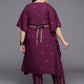 Ahalyaa Plus Size Floral Printed Kaftan Kurta with Trousers | Swadesiicart