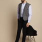 Even Apparels Men's Grey Waistcoat with Notched Lapel | Swadesiicart