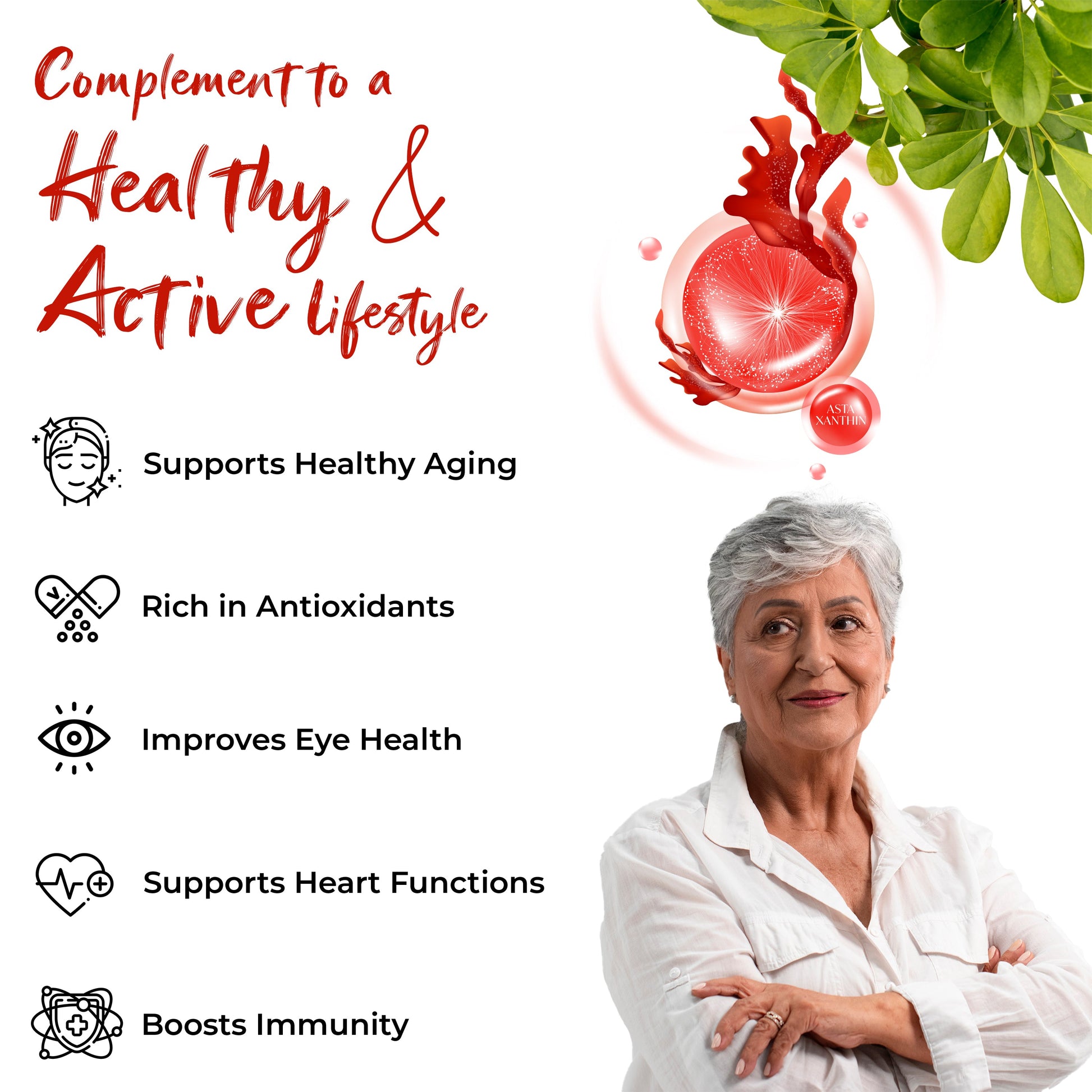 Health Veda Organics Plant Based Astaxanthin 8mg Capsules | Swadesiicart