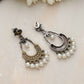 trueBrowns Silver Gold Tone Chandbaali Earrings - Swadesiicart