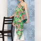 InWeave Women's Mint Green Leaf Japanese Art Oneshoulder Top - Swadesiicart