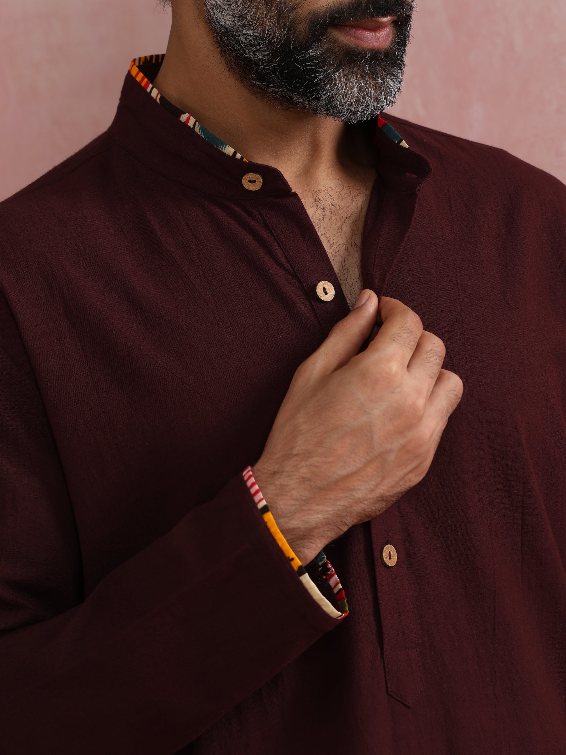 trueBrowns Men's Cola Mandarin Collar Kurta | Swadesiicart