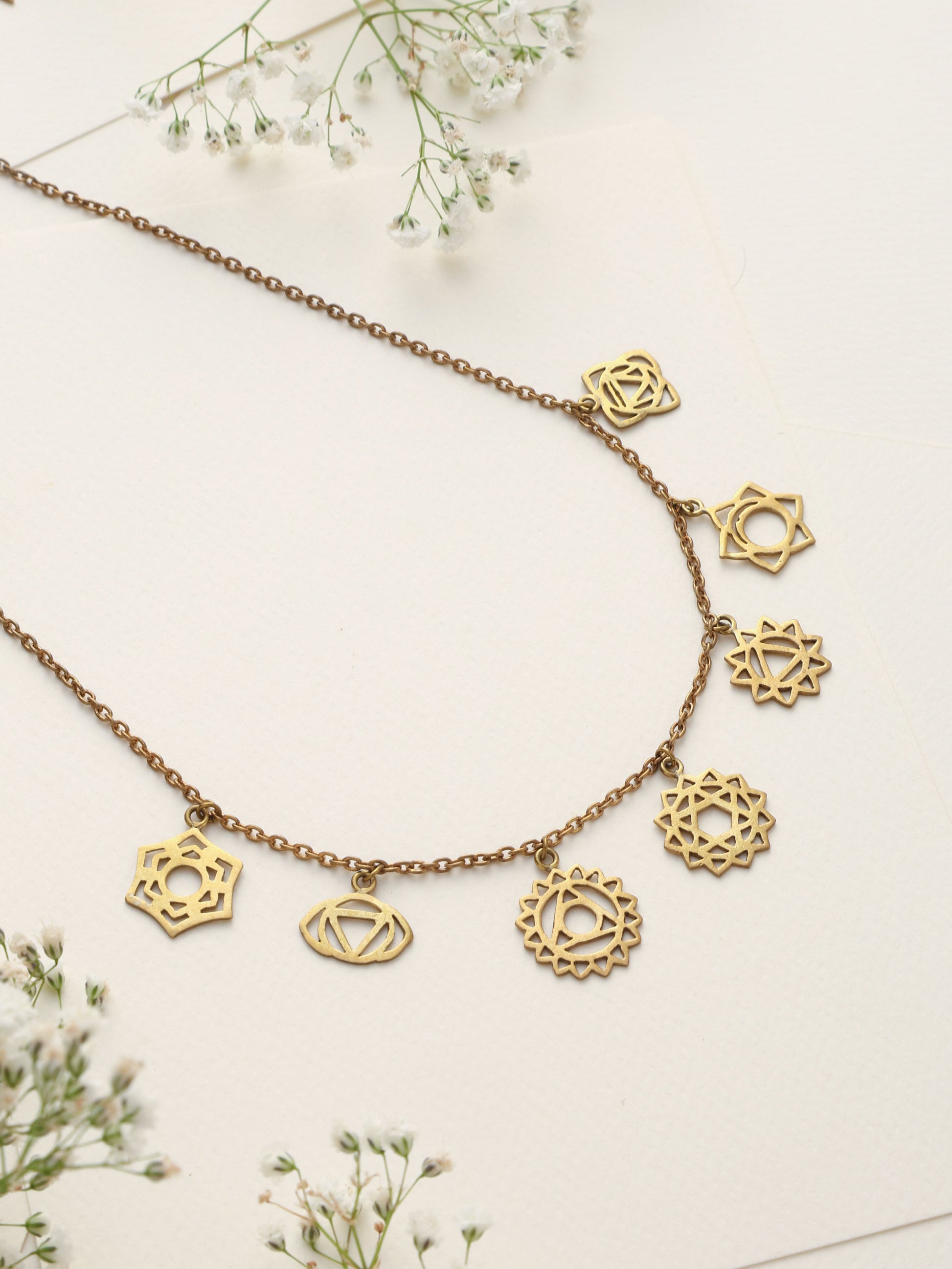 trueBrowns Brass Dangle Necklace | Swadesiicart