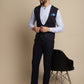 Even Apparels Men's Blue Woolen Double Breast Waistcoat | Swadesiicart
