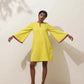 trueBrowns Lime Cotton Linen Dress | Swadesiicart