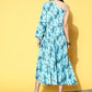 InWeave Women's Sea Blue One Shoulder Rayon Dress - Swadesiicart