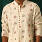 trueBrowns Men's Ivory Multi color Floral Cotton Co-ord Set - Swadesiicart