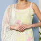 Ahalyaa Women Sea Green Floral Printed Gotta Patti Kurti with Sharara & With Dupatta | Swadesiicart