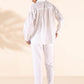 trueBrowns White Cotton Shirt Co-ord Set - Swadesiicart