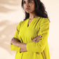 trueBrowns Lime Cotton Dobby Flared Co-ord Set - Swadesiicart