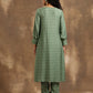 trueBrowns Light Green Bandhani Printed Silk Kurta Pant Set | Swadesiicart