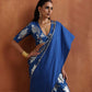 trueBrowns Blue Metallic Ready To Wear Saree | Swadesiicart
