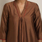 trueBrowns Brown Silk Kurta Set | Swadesiicart