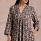 trueBrowns Clay Dabu Geometric Print Cotton Pleated Co-Ord Set - Swadesiicart