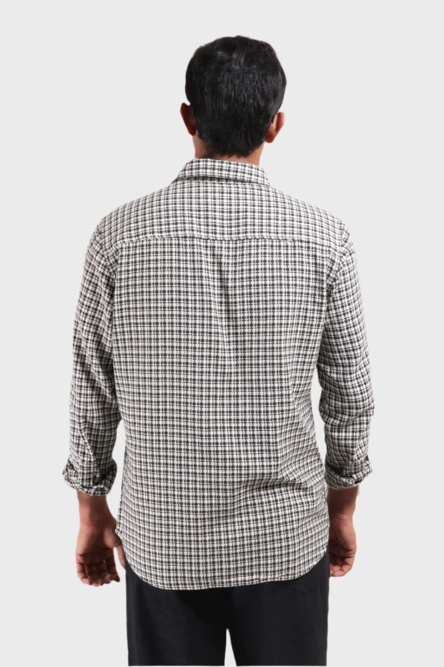 Xkind White Textured Checks Overshirt/ Shirt | Swadesiicart
