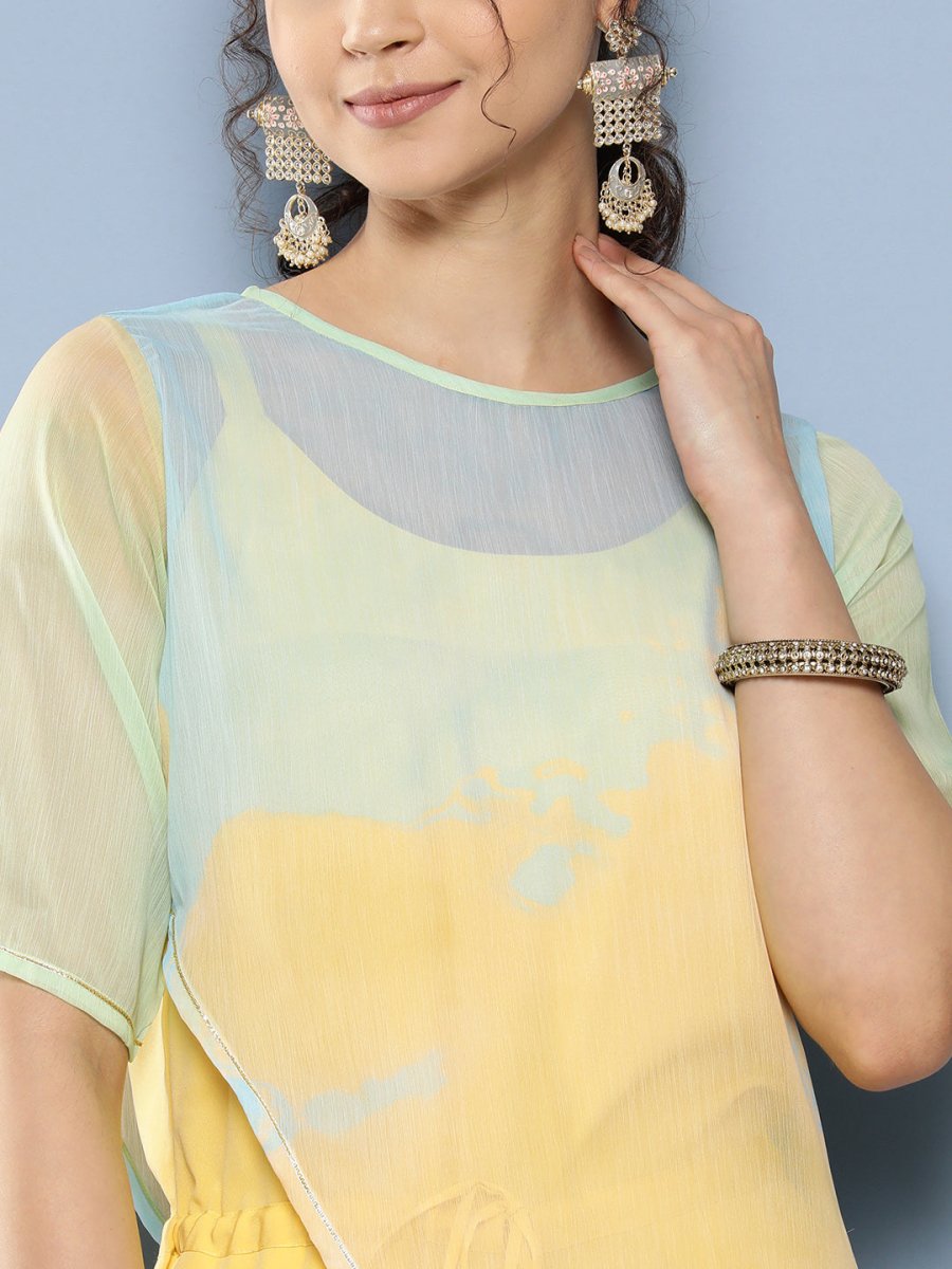 Ahalyaa Printed Waist Tie-Ups Basic Jumpsuit | Swadesiicart