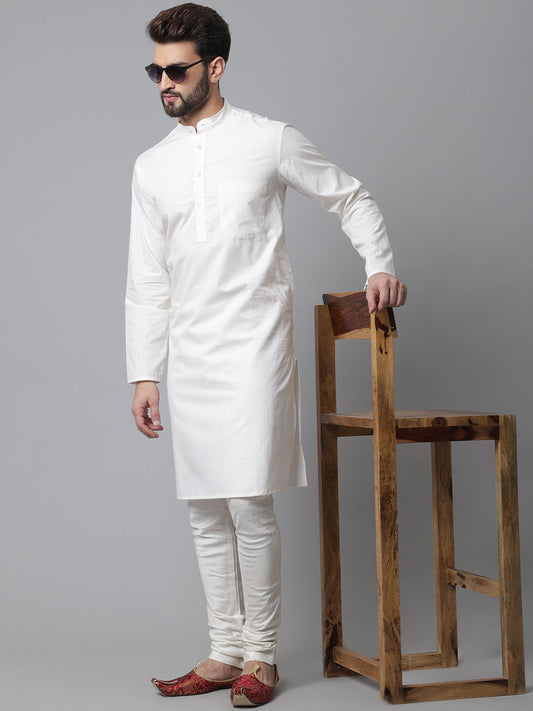 Even Apparels White Pure Cotton Kurta With Band Collar | Swadesiicart