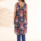 trueBrowns Purple Cotton Ikat Sleeveless Kurta Pant Set | Swadesiicart