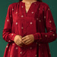 trueBrowns Maroon Diamond Viscose Silk Relaxed Co-ord Set - Swadesiicart