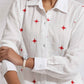 trueBrowns White Cotton Embroidered Kurta Co-ord Set - Swadesiicart