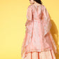 Ahalyaa Women Ethnic Motifs Printed Gotta Patti Organza Kaftan Kurta | Swadesiicart