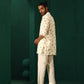 trueBrowns Men's Ivory Blue Multi color Floral Cotton Co-ord Set - Swadesiicart