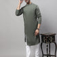 Even Apparels Green Sherwani Kurta With Asymetrical Cut | Swadesiicart