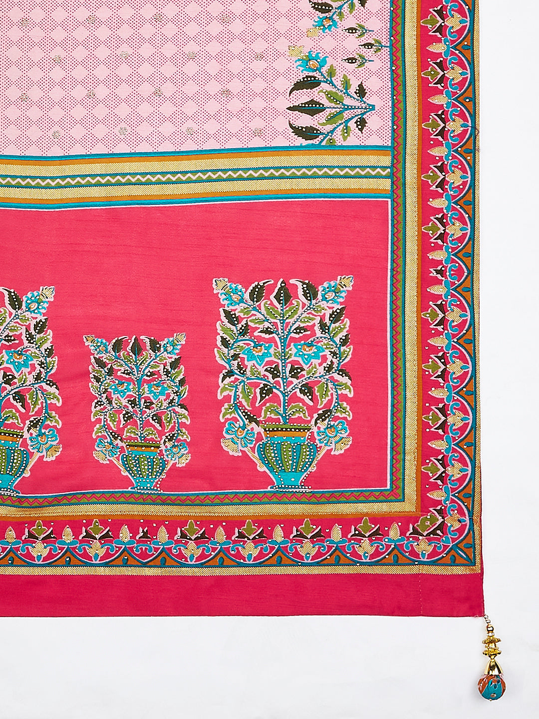 House of Panchhi Pink Pure Georgette Position Printing With Siroski Stone Work Lehenga Choli & Dupatta | Swadesiicart