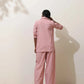 trueBrowns Pink Cotton Linen Co-Ord Set - Swadesiicart