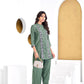 BulBul Deepti Chanderi Olive Co-Ord Set - Swadesiicart