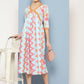 Ahalyaa Floral Printed Midi Empire Ethnic Dress | Swadesiicart