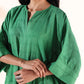trueBrowns Green Cotton Dobby Oversized Co-ord Set - Swadesiicart