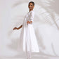 trueBrowns White Cotton Schiffli Flared Anarkali Kurta Set | Swadesiicart